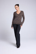 Rundhalspullover mit Leopardenmuster Leonida – Leopard Beige – Damen