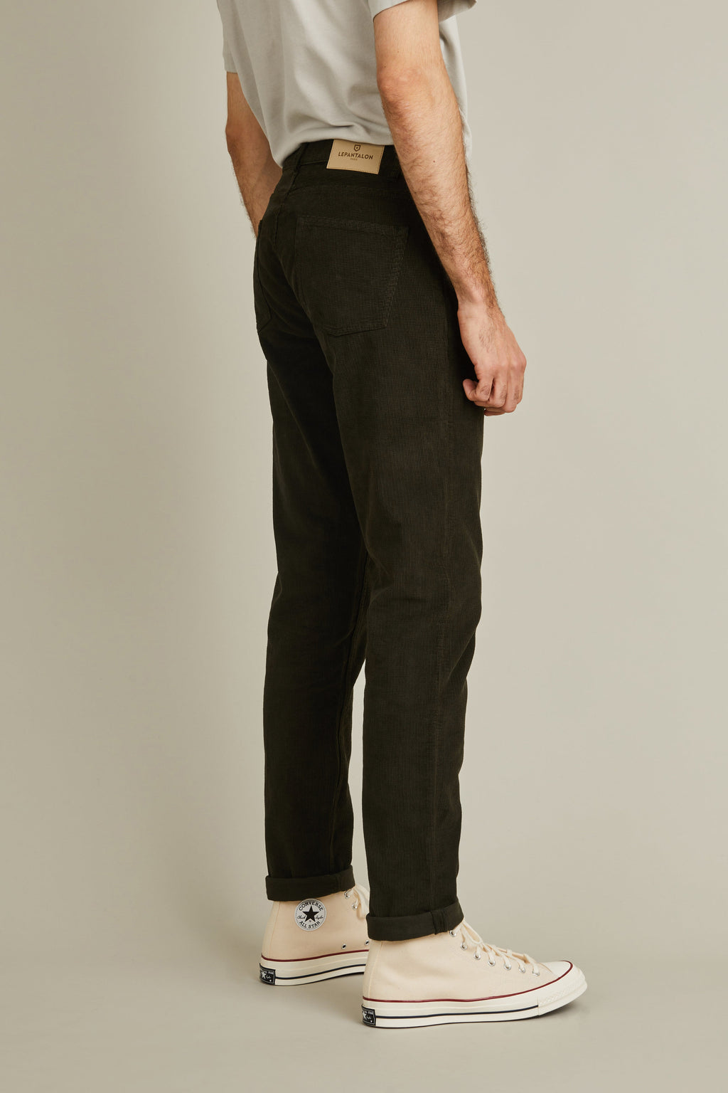 5 Poches Velours Kaki - Homme