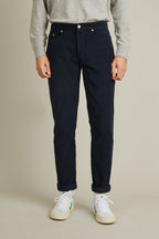 Pantalon 5 Poches Velours Bleu Marine - Homme