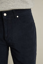Pantalon 5 Poches Velours Bleu Marine - Homme