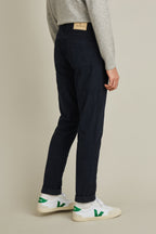 Pantalon 5 Poches Velours Bleu Marine - Homme