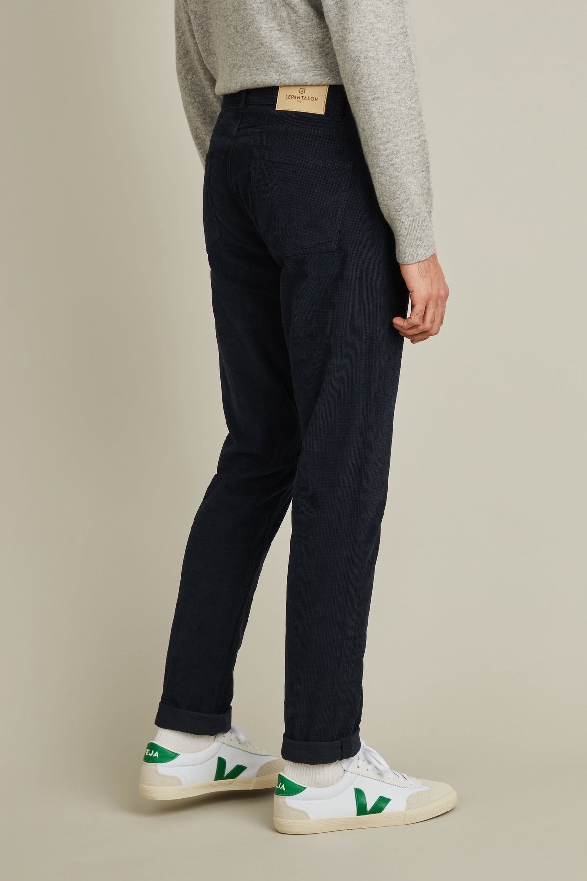 Pantalon 5 Poches Velours Bleu Marine - Homme
