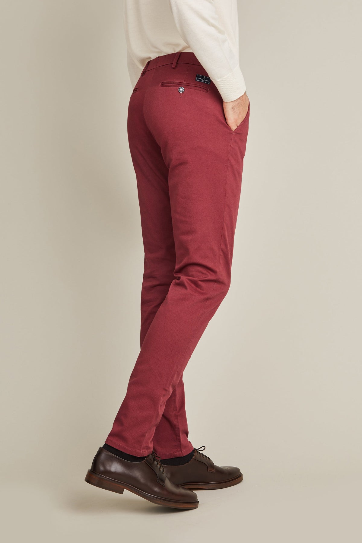 Mørk Bordeaux Chinos - Herre
