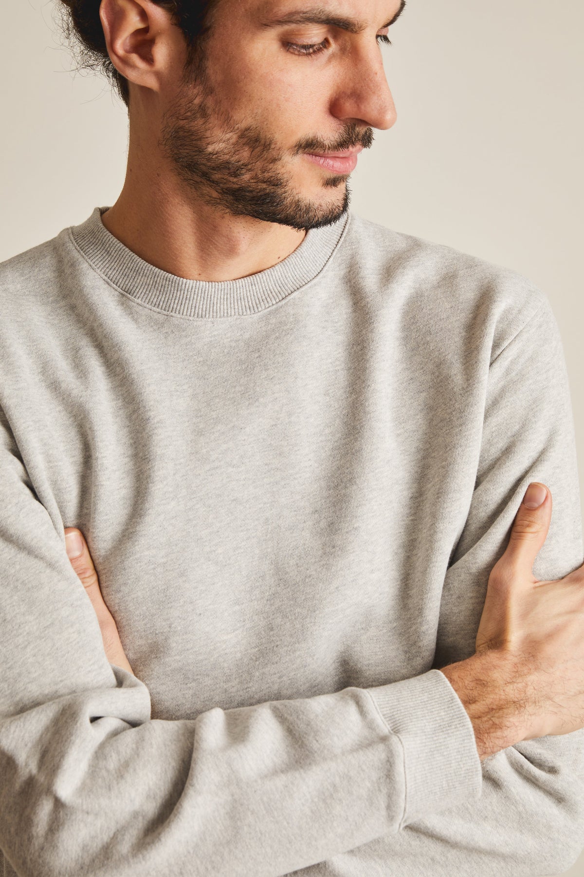 Meleret Grå Sweatshirt - Herre
