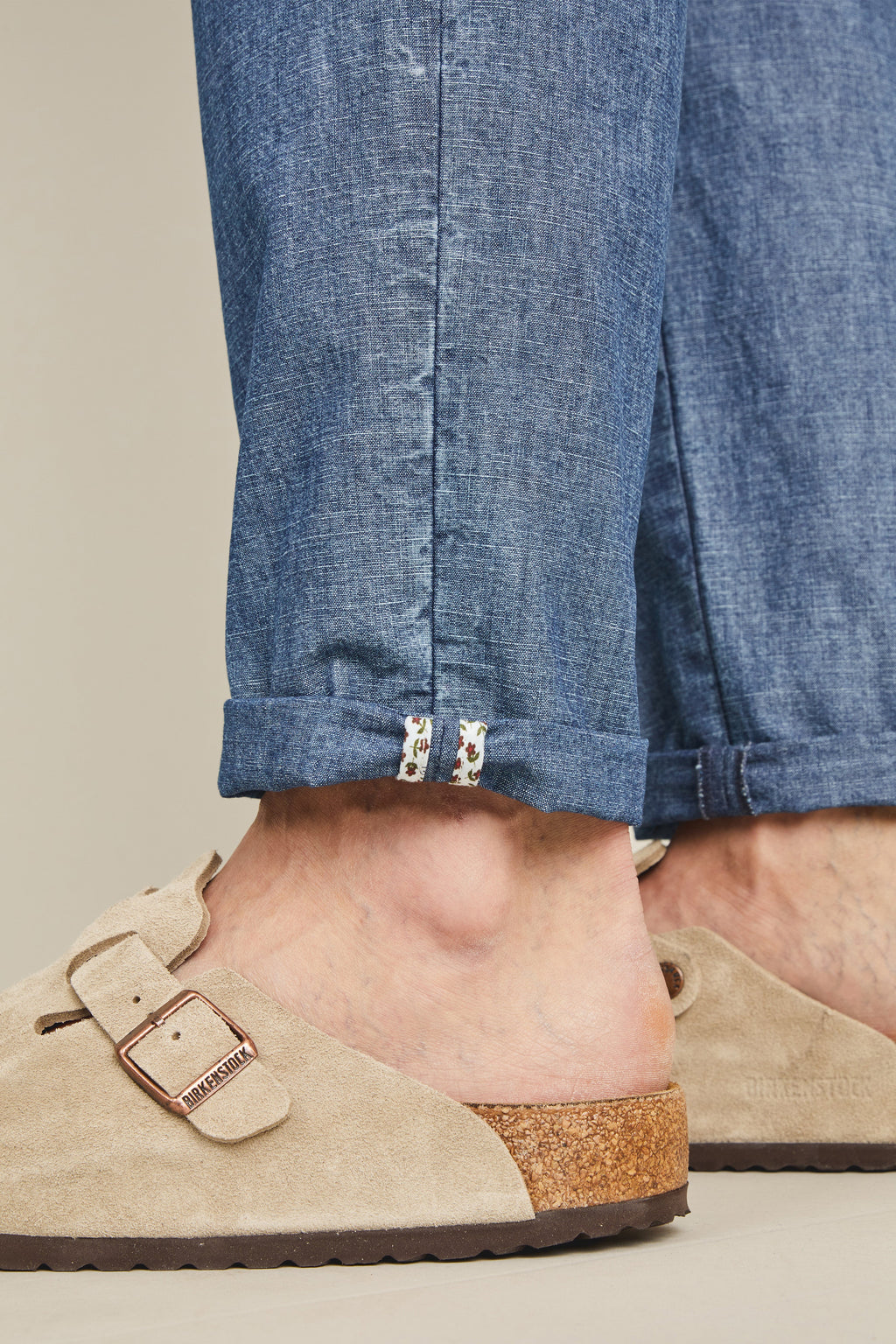 Pantaloni jogpant in chambray blu - Uomo