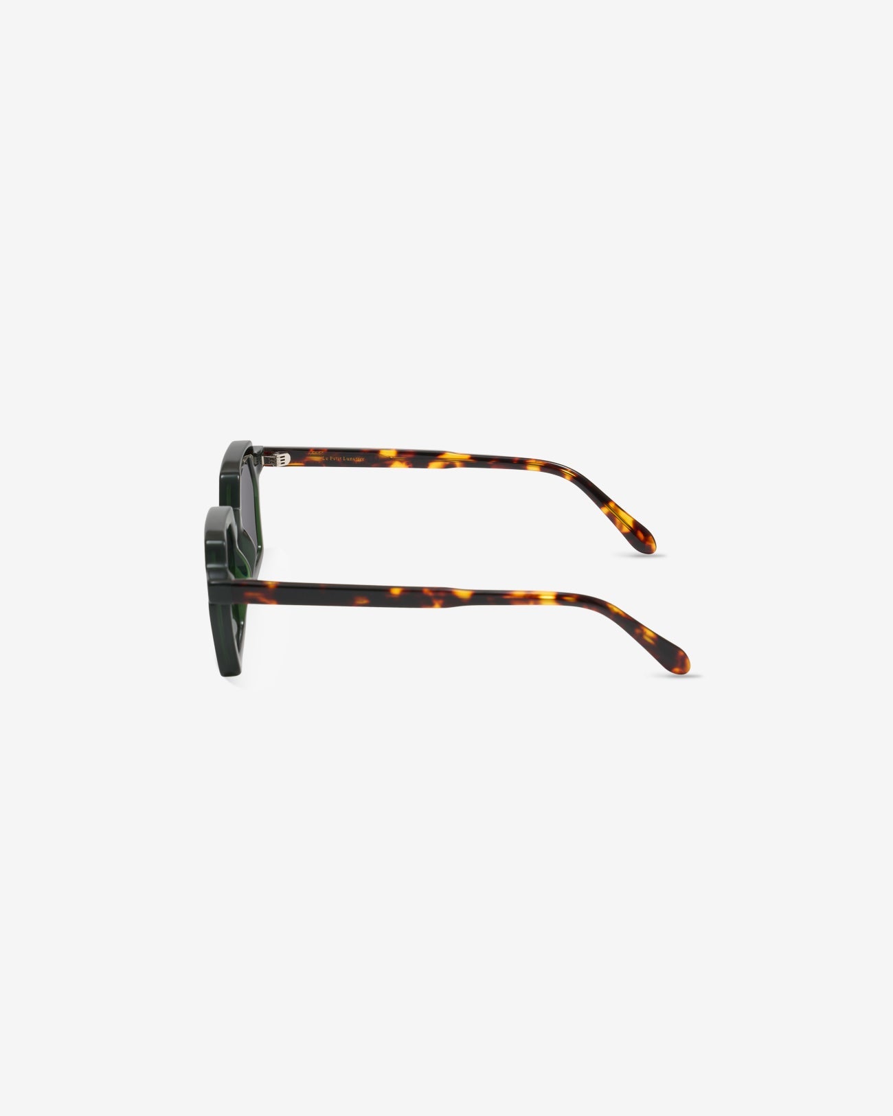Gafas de sol Danica Olive: montura hexagonal de acetato, vista de perfil