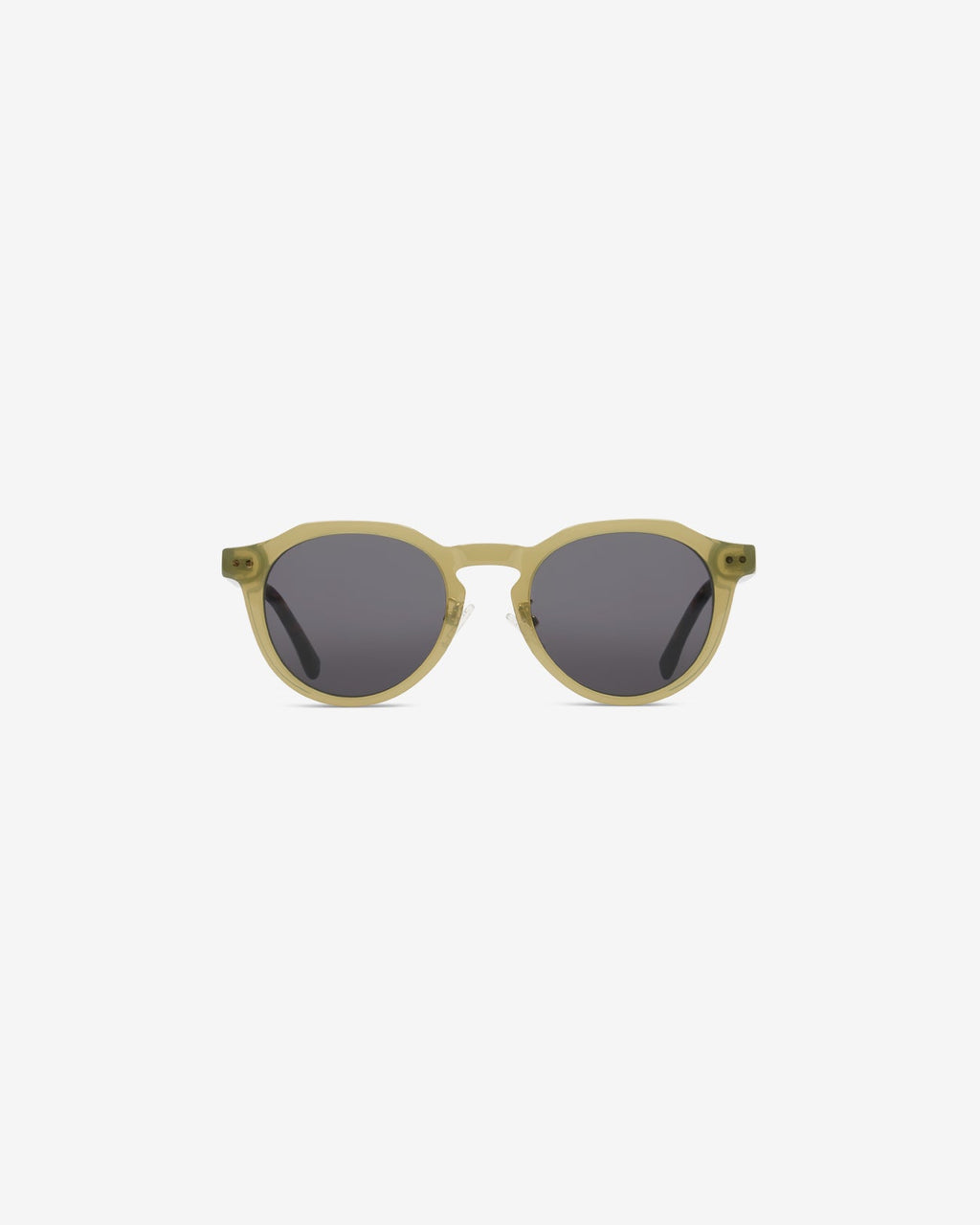 Gafas de sol Vadim Olive: montura redonda de acetato, vista frontal