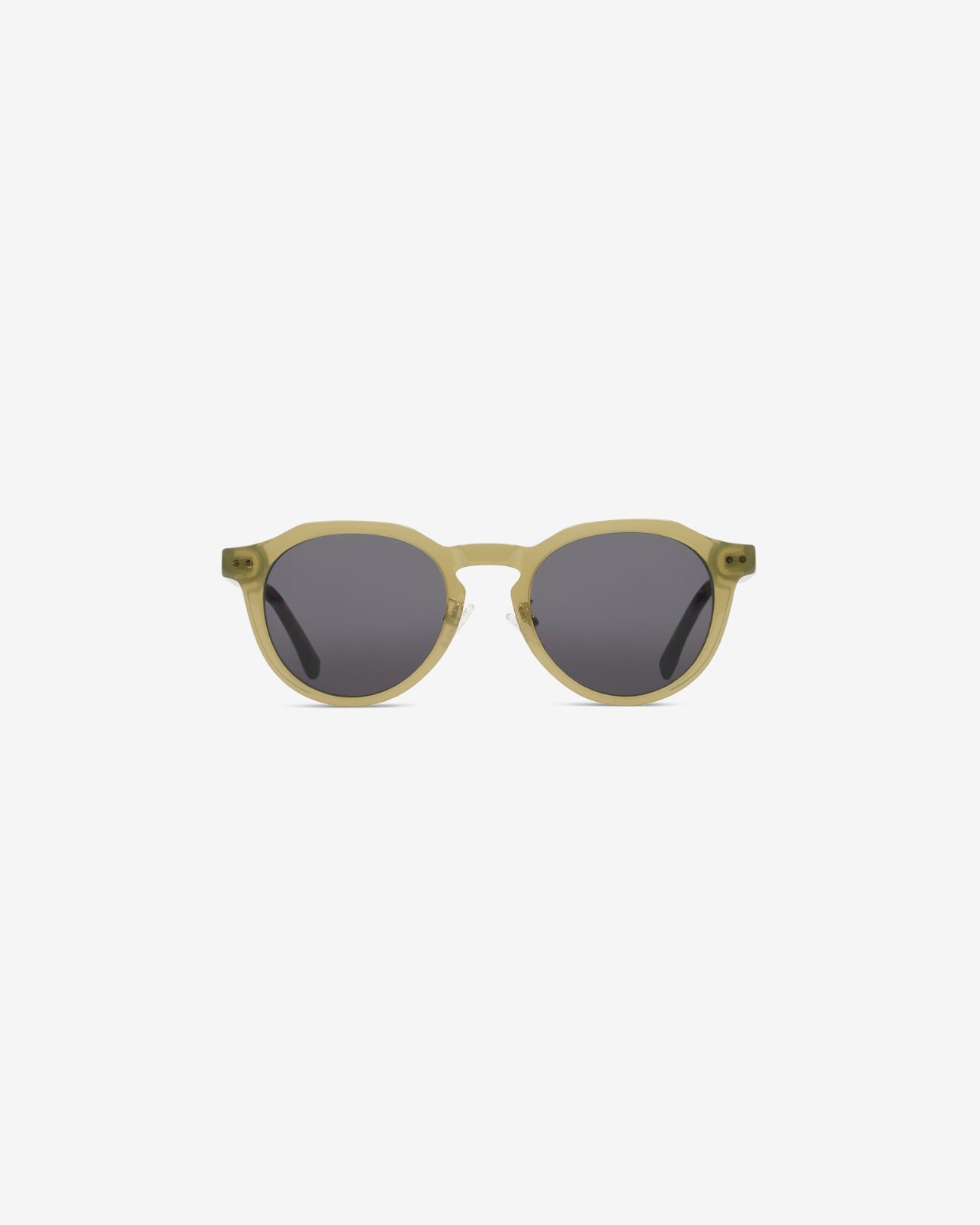 Gafas de sol Vadim Olive: montura redonda de acetato, vista frontal
