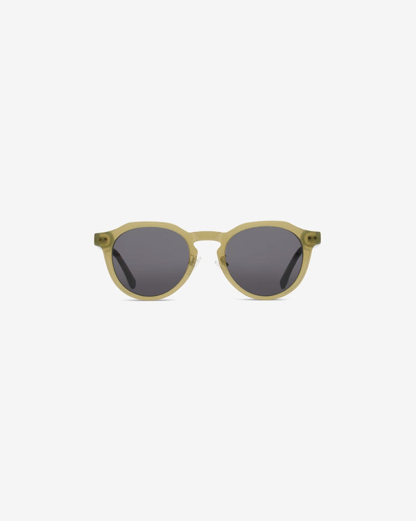 Gafas de sol Vadim Olive: montura redonda de acetato, vista frontal