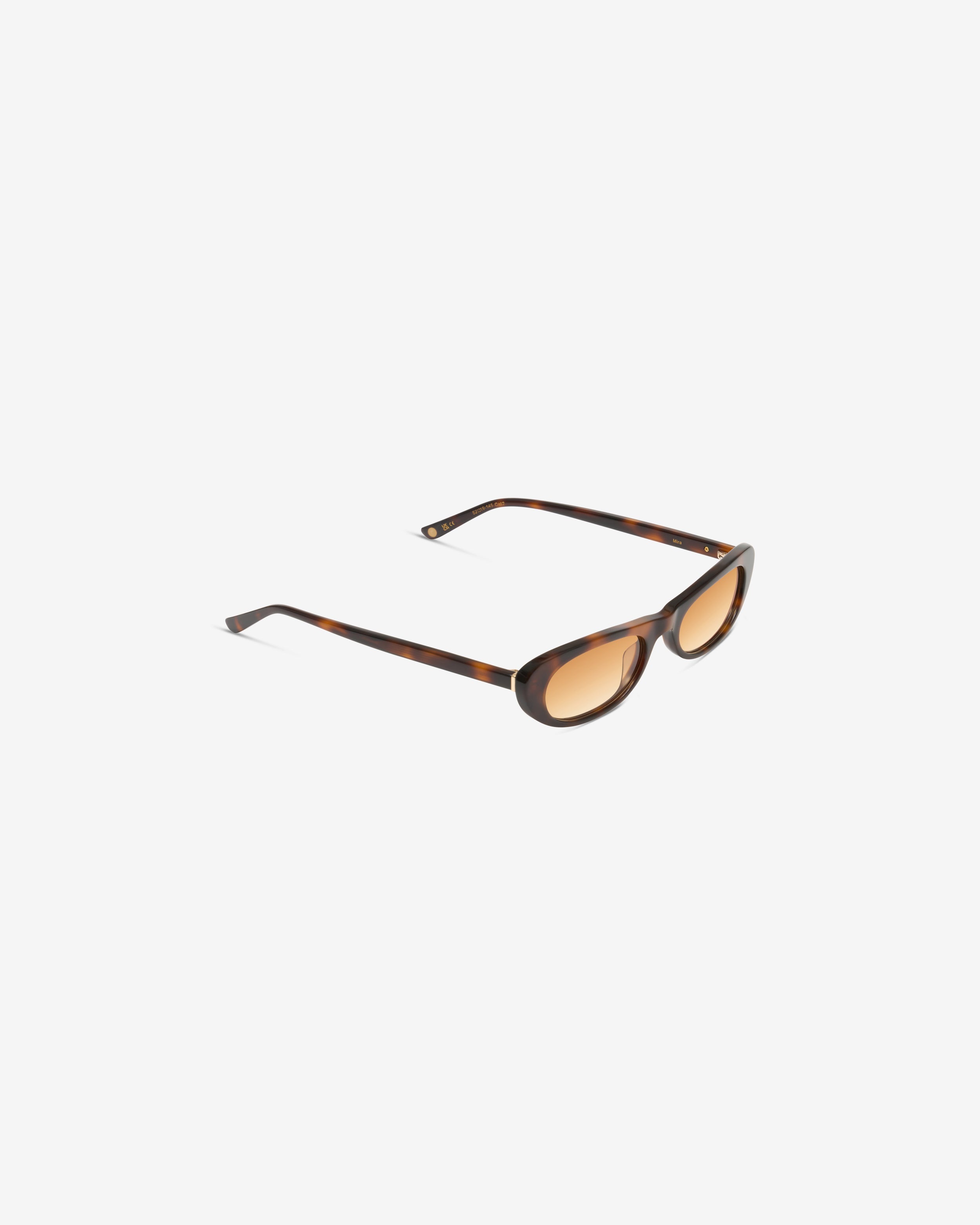 Mira Ecaille sunglasses — acetate butterfly frame, three-quarter view