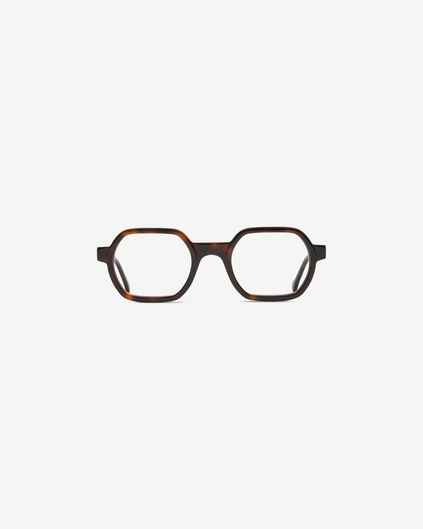 Anteojos Tiago Ecaille: montura rectangular de acetato, vista frontal