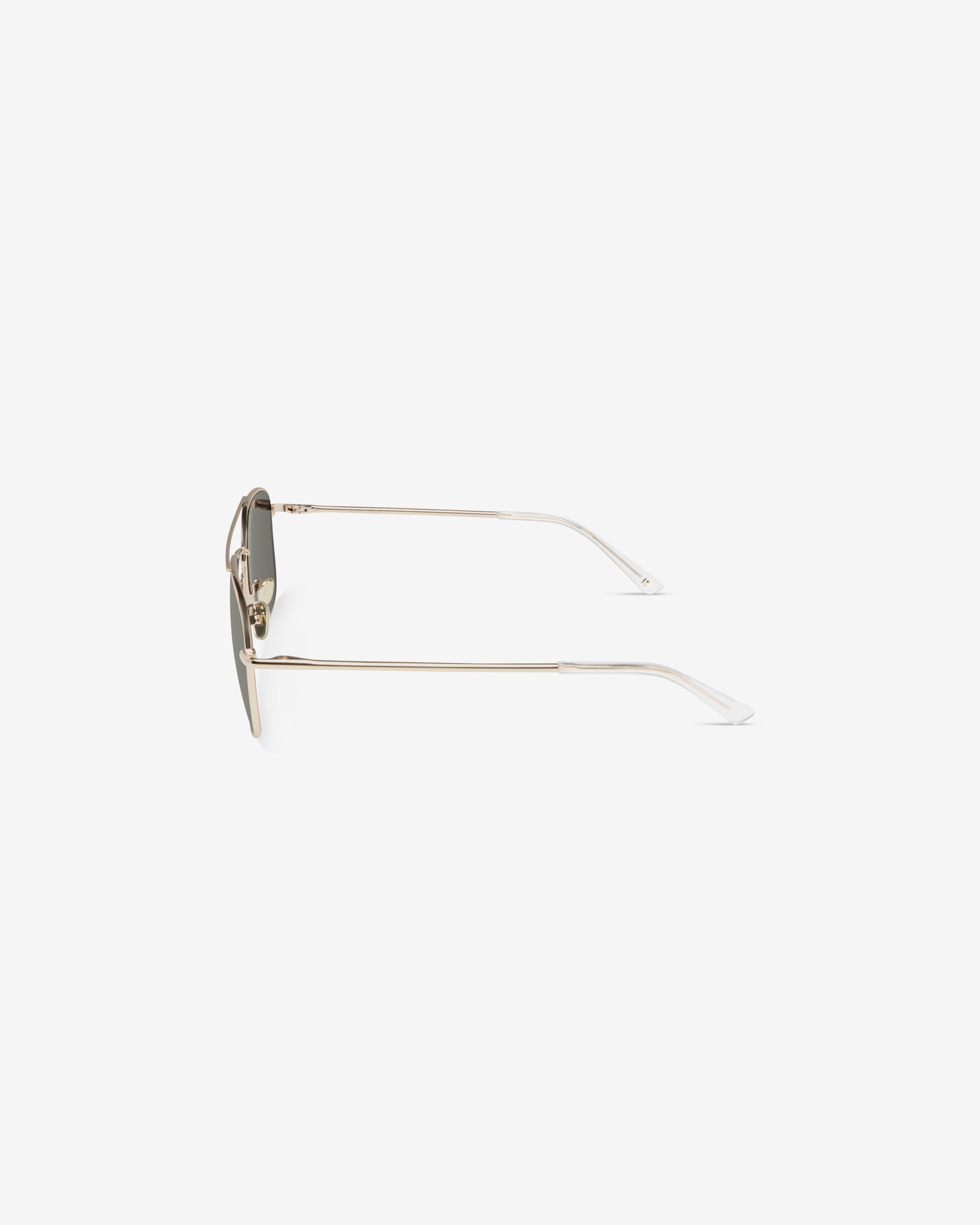 Walter.W Gold sunglasses — aviator metal frame, profile view