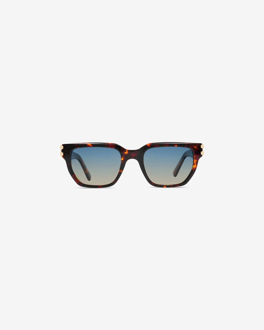 Gafas de sol Sorrento Ecaille: montura rectangular de acetato, vista frontal
