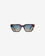 Gafas de sol Sorrento Ecaille: montura rectangular de acetato, vista frontal