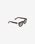 Gafas de sol Sorrento Ecaille: montura rectangular de acetato, vista de tres cuartos