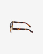 Gafas de sol Sorrento Ecaille: montura rectangular de acetato, vista de perfil
