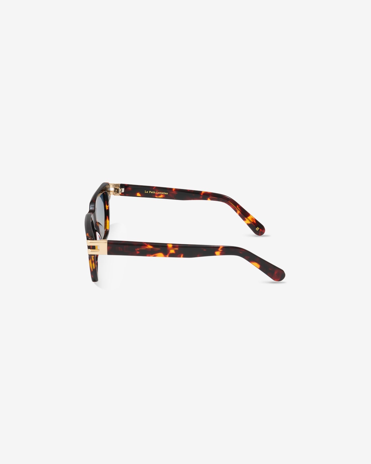 Gafas de sol Sorrento Ecaille: montura rectangular de acetato, vista de perfil