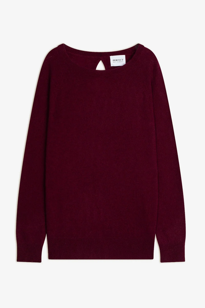 Pull Col Bateau Goutte Dos - Leslie - Bordeaux