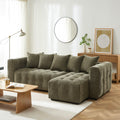 Levia - Canapé D'Angle Convertible Et Réversible 4 Places - Tissu Vert