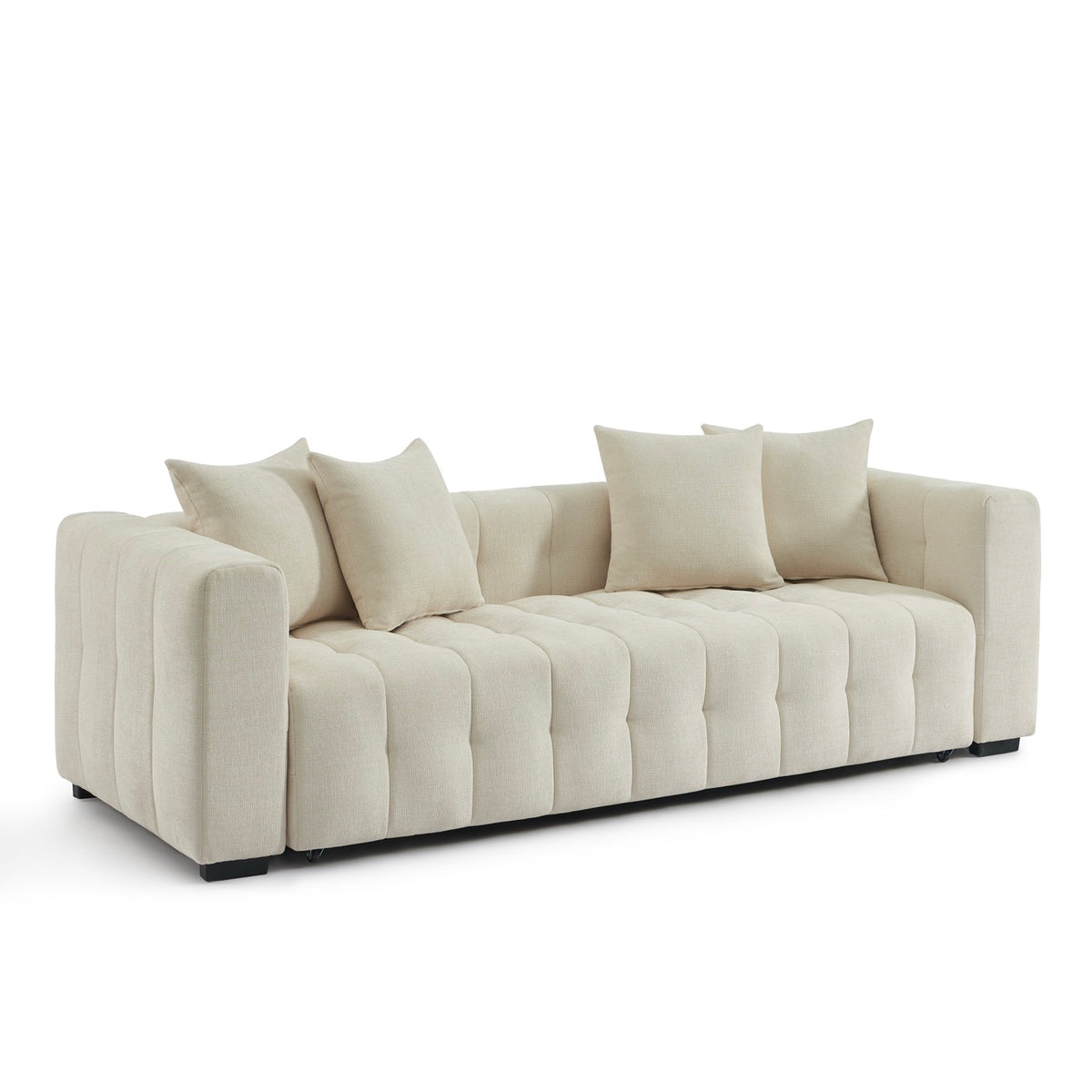 Levia – 3-personers lige sovesofa – Beige stof