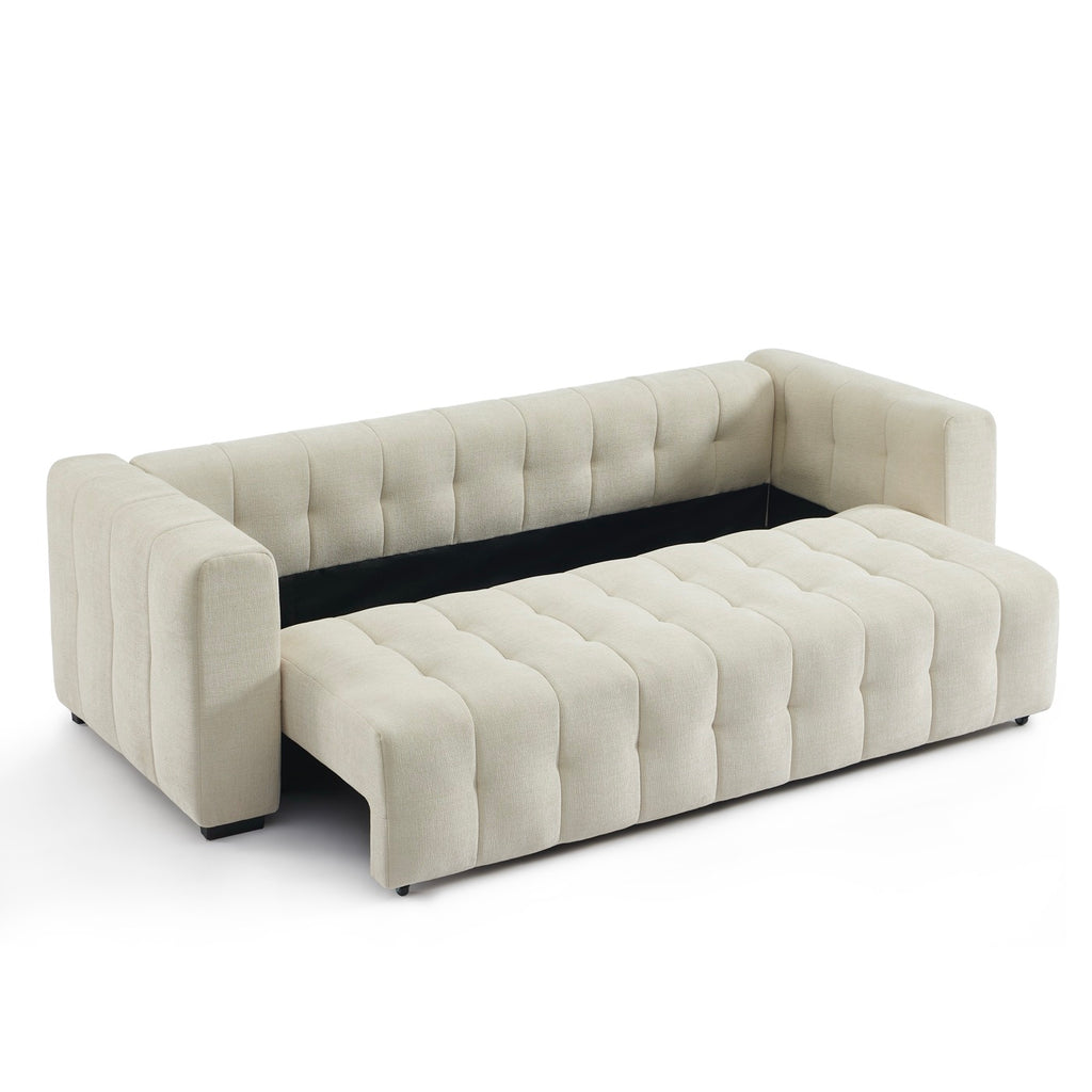 Levia – 3-personers lige sovesofa – Beige stof