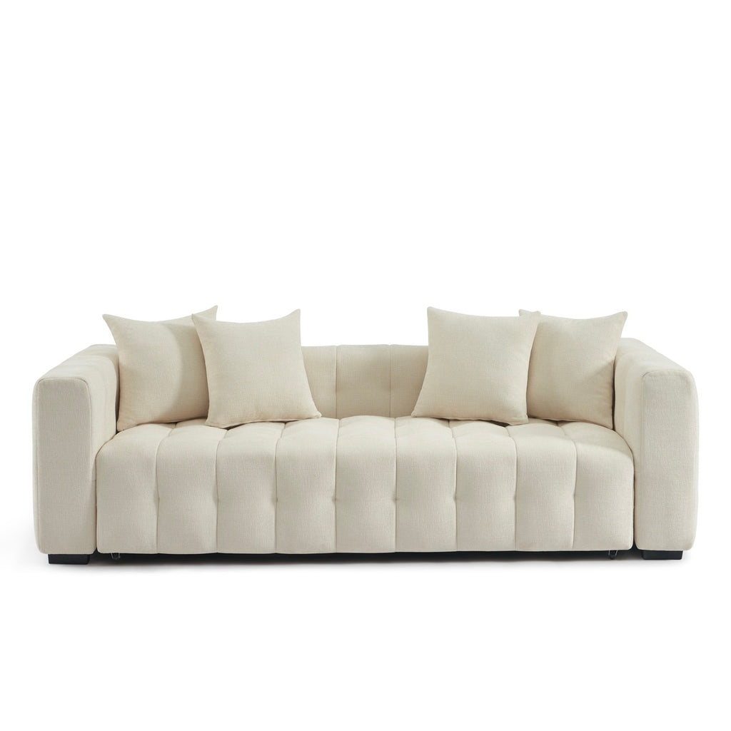 Levia – 3-personers lige sovesofa – Beige stof