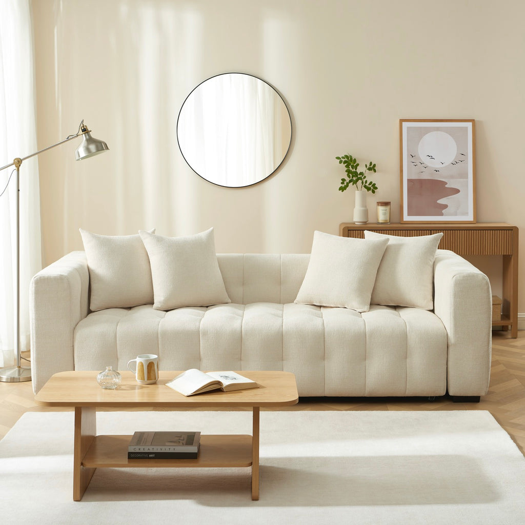 Levia – 3-personers lige sovesofa – Beige stof