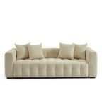 Levia - Canapé Droit Convertible 3 Places - Tissu Taupe
