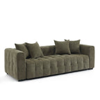 Levia - Canapé Droit Convertible 3 Places - Tissu Vert