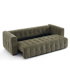 Levia - Canapé Droit Convertible 3 Places - Tissu Vert