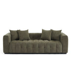 Levia - Canapé Droit Convertible 3 Places - Tissu Vert