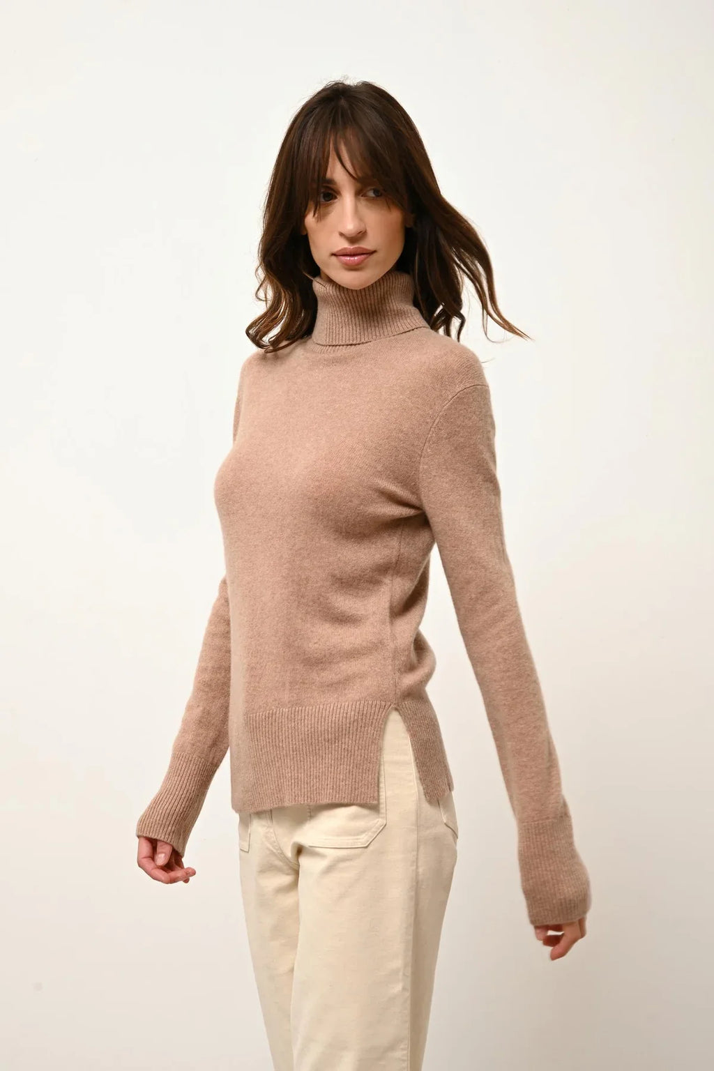 Pull Col Roulé - Lexie - Camel Chiné