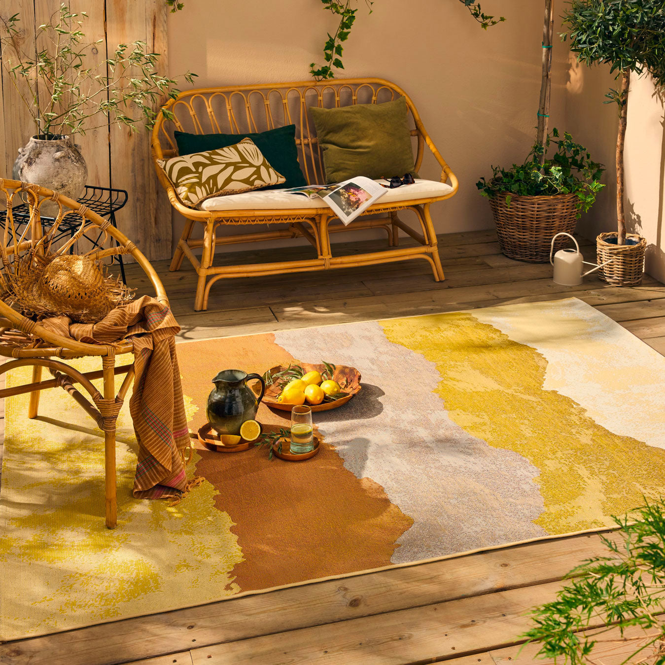 Lido - Tapis D'Extérieur - Polypropylène/Polyester - Multicolore