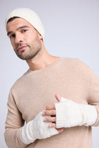 Unisex Lili Fingerless Gloves - White - Unisex