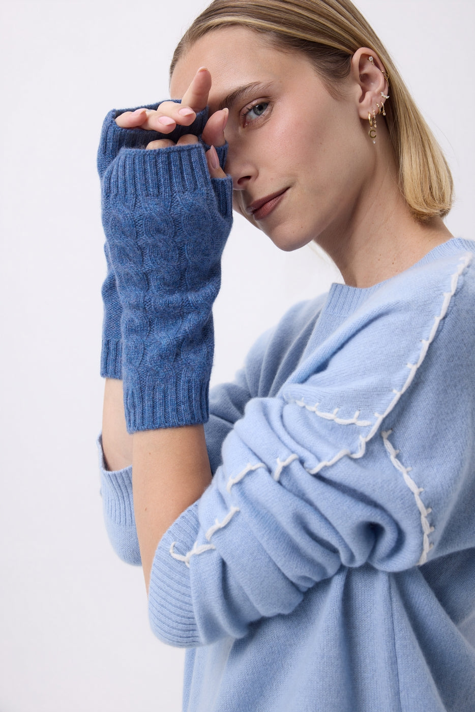 Fingerløse handsker Lili - Jeansblå - Unisex