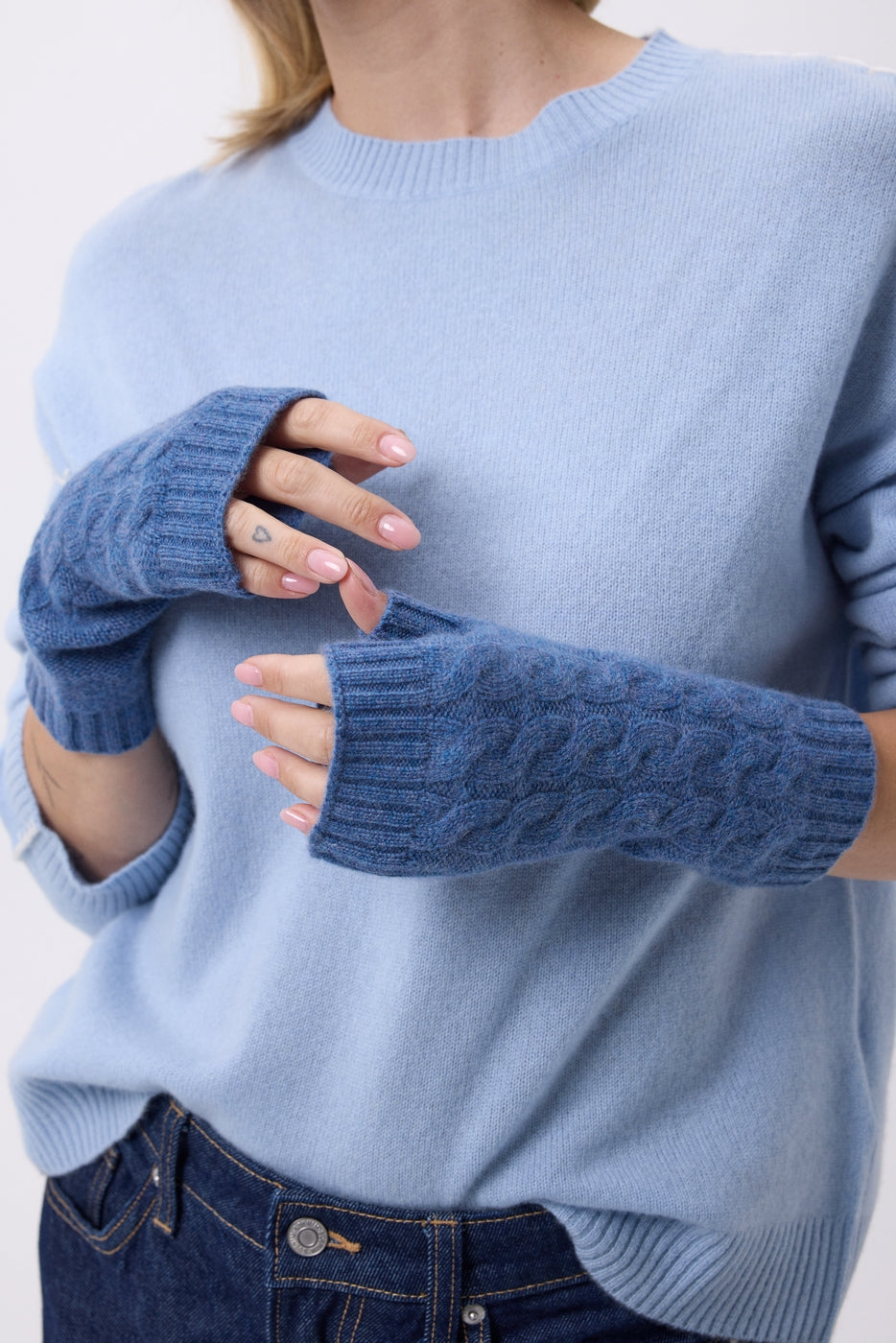 Fingerløse handsker Lili - Jeansblå - Unisex