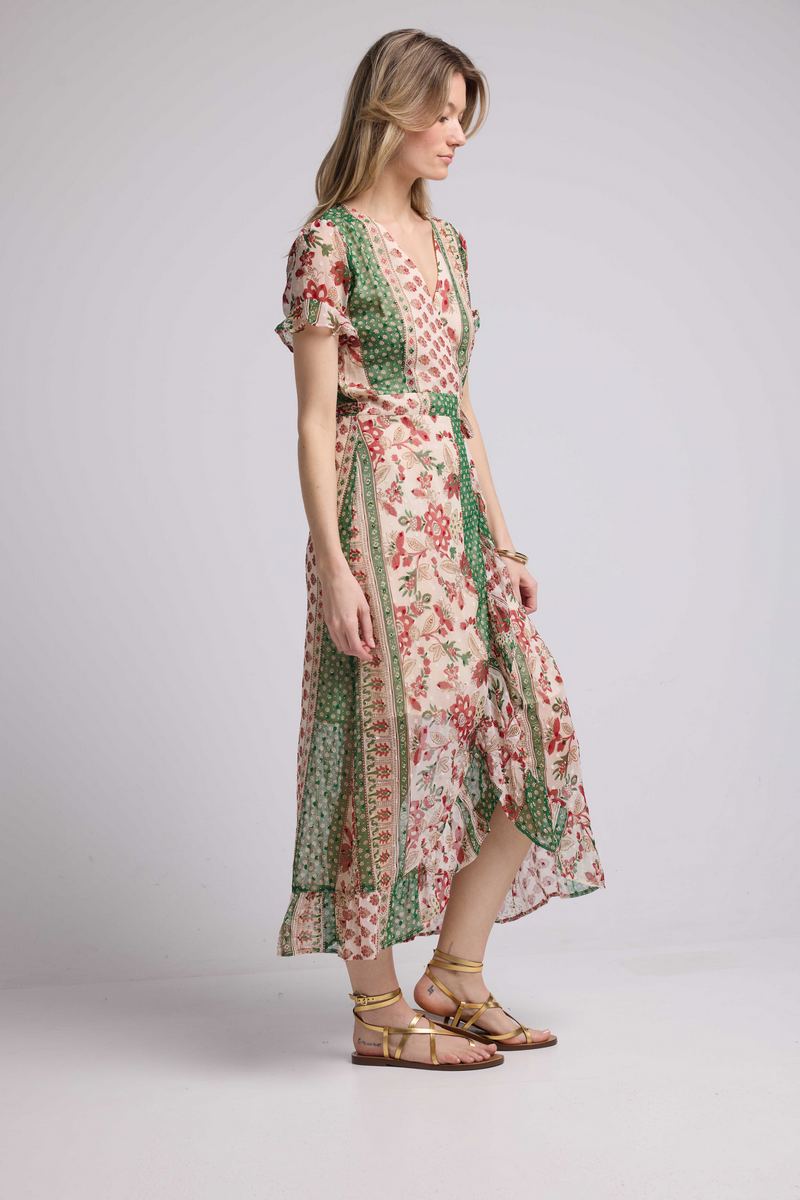 Robe Long Manches Courtes - Vert