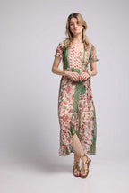 Robe Long Manches Courtes - Vert