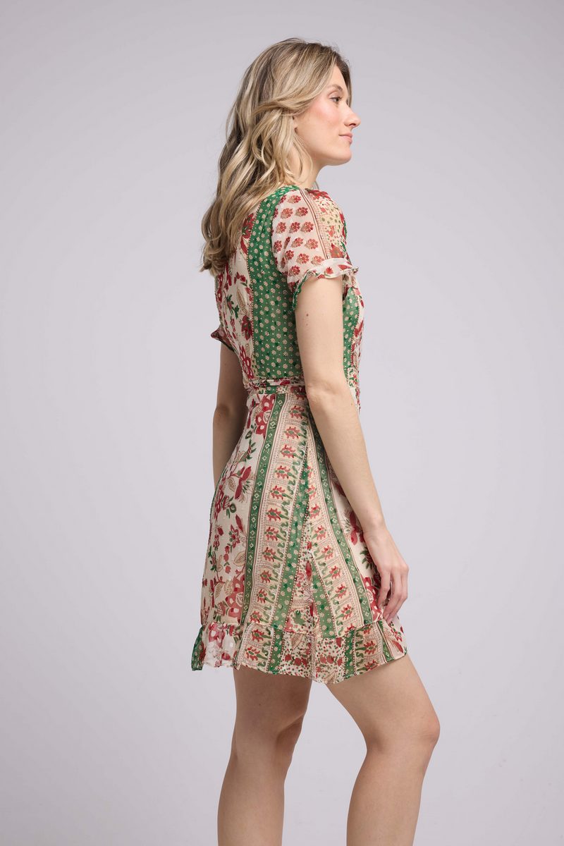 Robe Courte Manches Courtes - Vert
