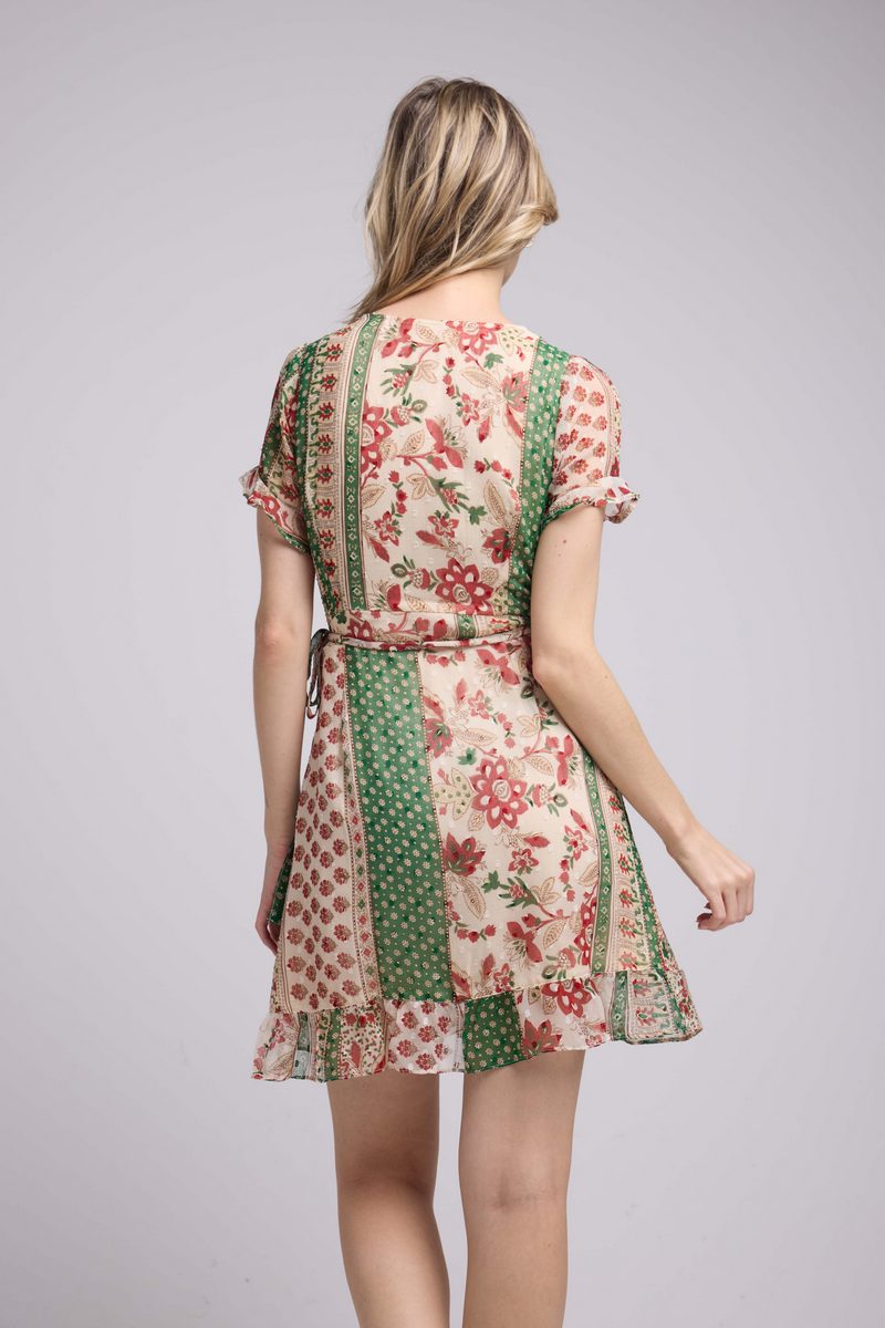 Robe Courte Manches Courtes - Vert