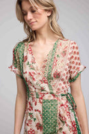 Robe Courte Manches Courtes - Vert