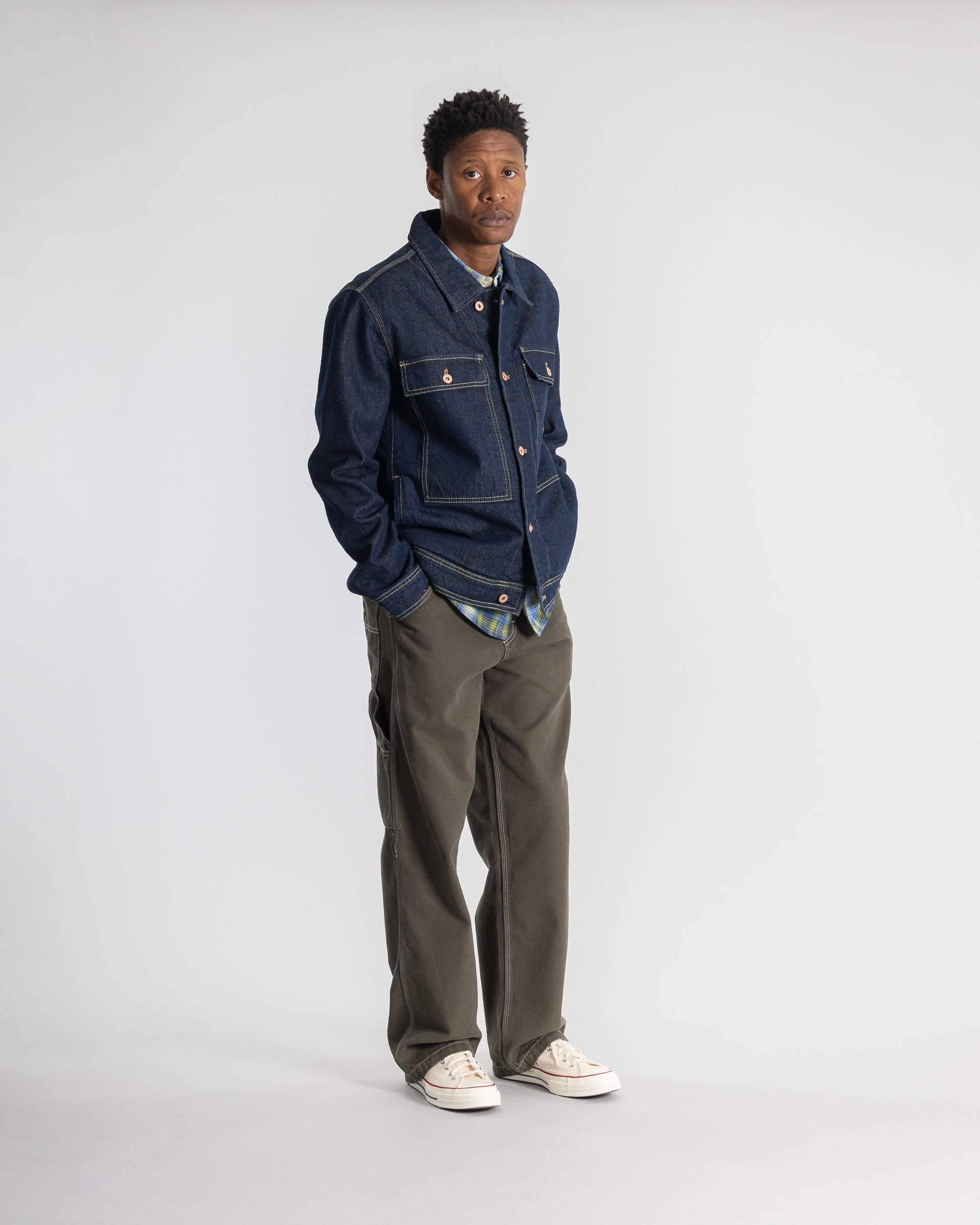 Chaqueta Lined Trucker - Single Rinse Denim