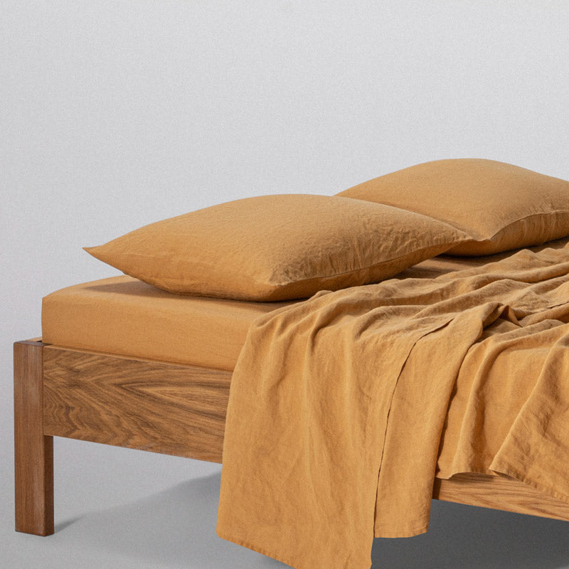 2 Fundas de Almohada - Lino Lavado 190 G/M² - Miel