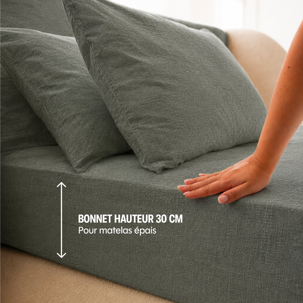 Drap Housse Lin - 2 Coloris Au Choix