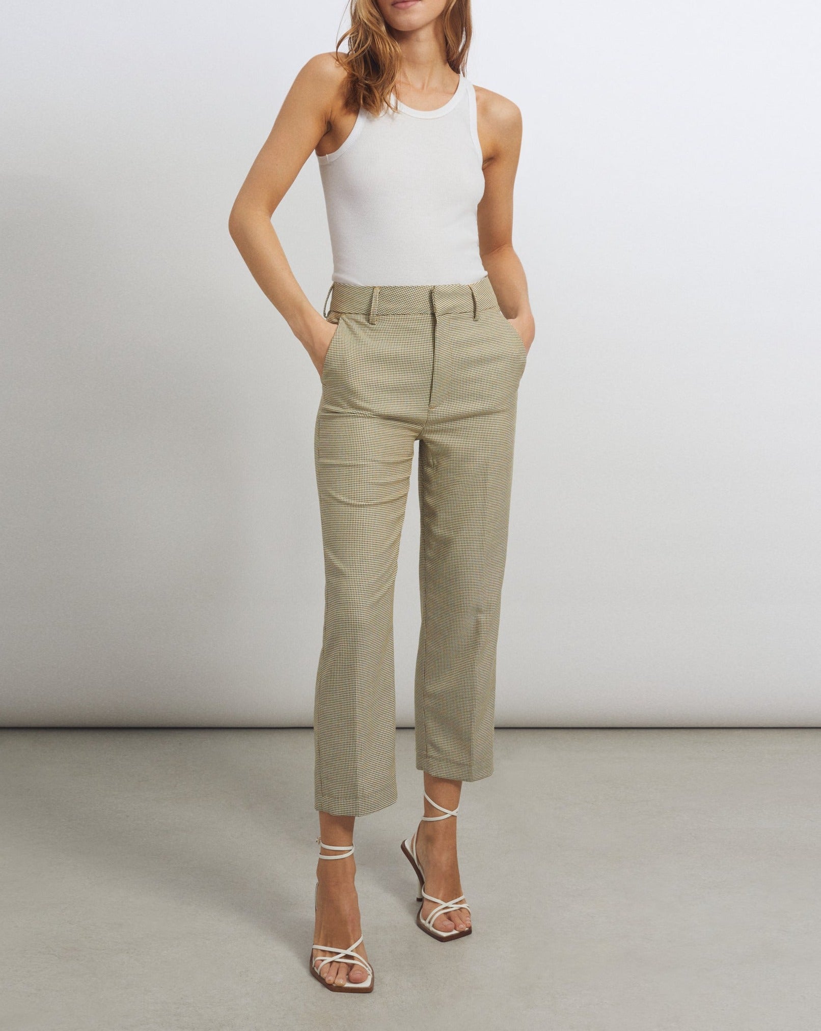 Pantalón Basic Liv Straight Cropped - Honeycomb - Mujer