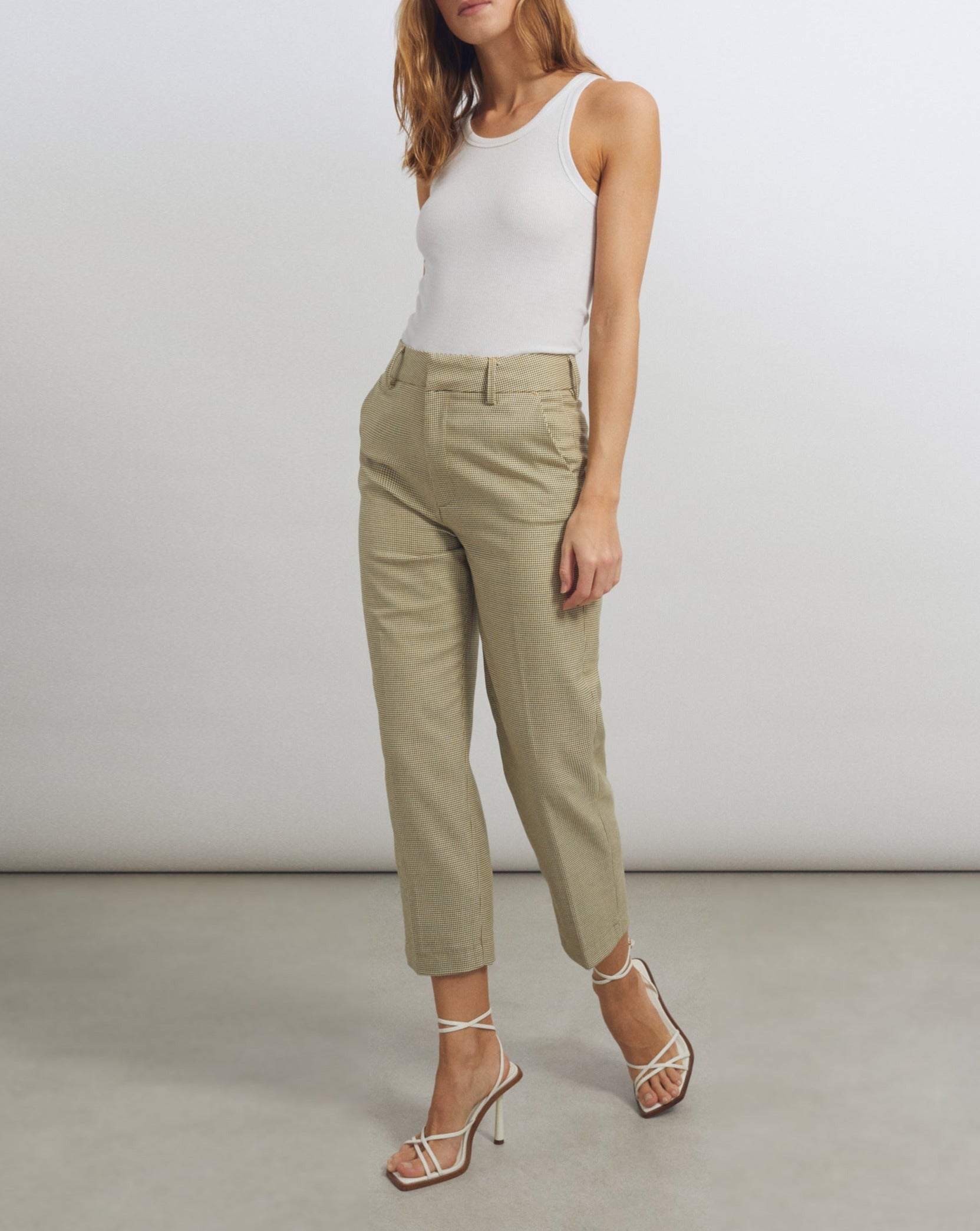 Pantalón Basic Liv Straight Cropped - Honeycomb - Mujer