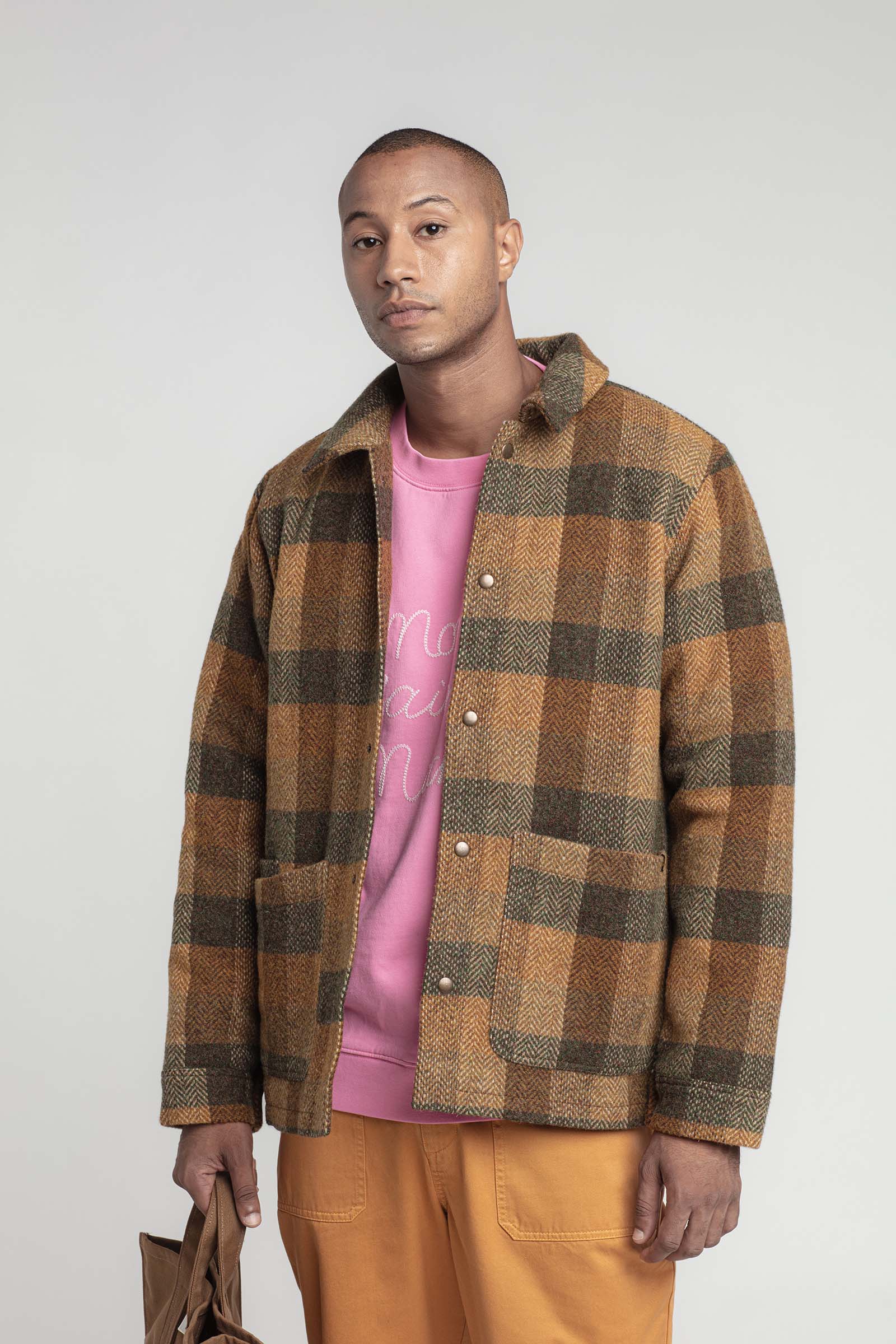 Chaqueta Patchwork De Lana Vardin - Marrón - Hombre
