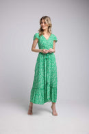 Robe Longue Manches Courtes - Vert