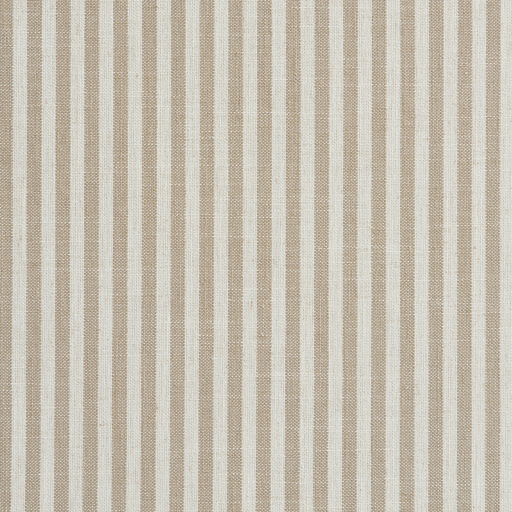 Louison - Tête De Lit - Tissu Lin Rayé - Blanc Et Beige