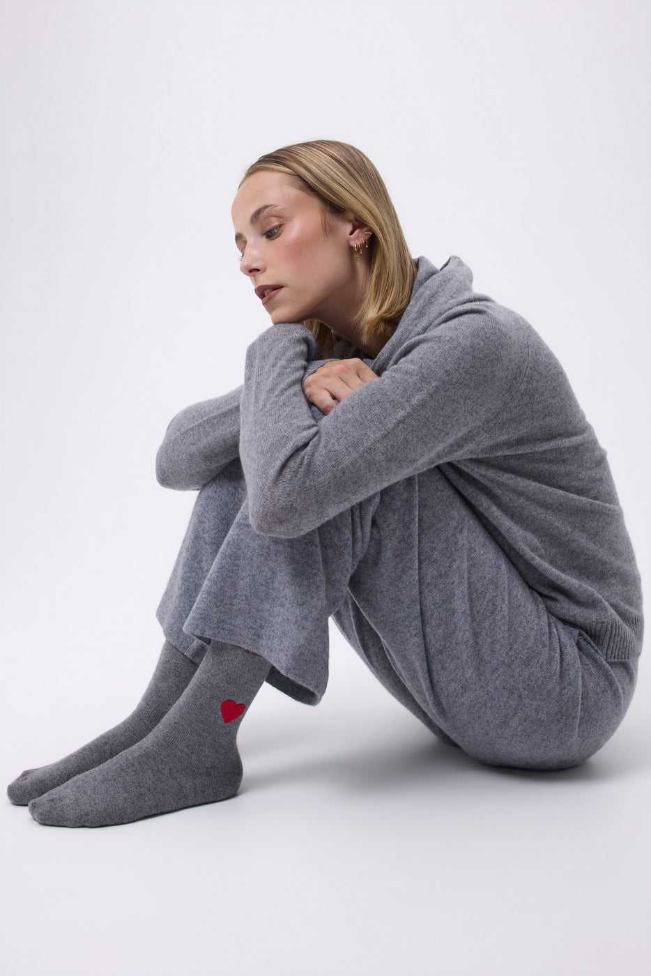Unisex-Socken mit Herz Love – Dunkelgrau – Unisex